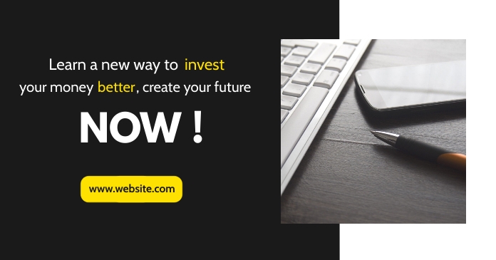 Copy of facebook advertisement grey and white and yel | PosterMyWall