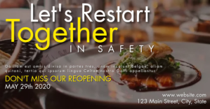 棕色 Restaurant Reopening Facebook Ad Template