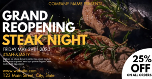 Noir Restaurant Reopening Facebook Ad Template