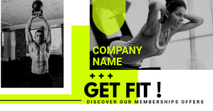 facebook advertisement yellow and black and w Facebook-Anzeige template
