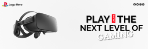 Hvid Virtual Reality Gaming Twitter Banner Template