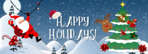 Biru Holiday Greetings Facebook-coverfoto Template