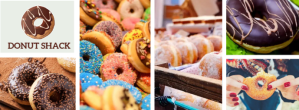 สีน้ำตาล Donut Shop Promotion Facebook Cover Photo Template