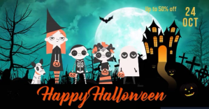 Schwarz Halloween Sale Copertina evento Facebook Template