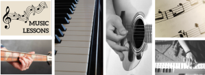 灰色 Music Lessons Copertina Facebook Template