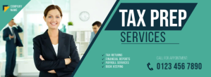 蓝绿色 Tax Preparation Services Facebook Cover Photo Template
