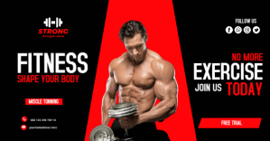 Negro Fitness Facebook begivenhed cover Template