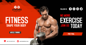 Negro fitness promotion Facebook begivenhed cover Template