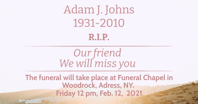 Facebook Funeral RIP Post Template | PosterMyWall