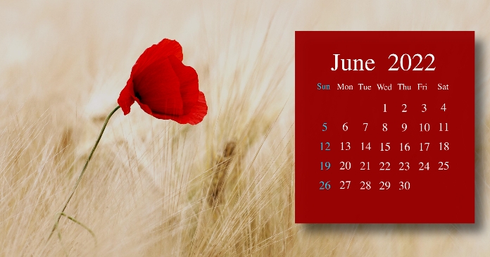 Facebook image template,calendar,june,spring,