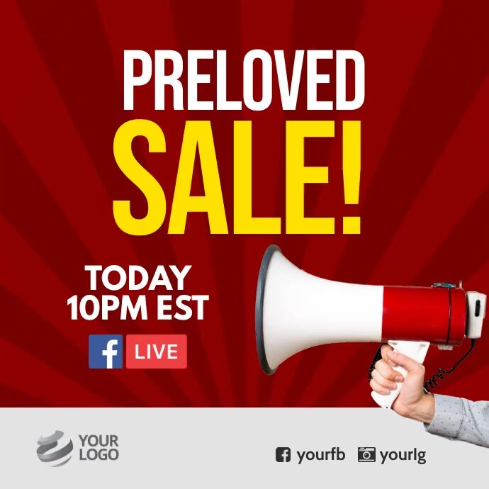 Facebook Live Preloved Sale Poster Template PosterMyWall facebook-live-preloved-sale-poster-template-postermywall