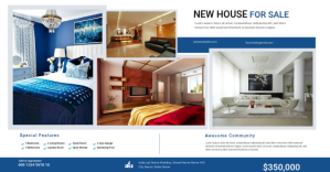白色 Real Estate Sale Facebook Event Cover Template