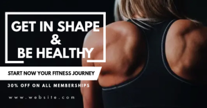 Czarny Fitness Promotion Facebook Shared Image Template