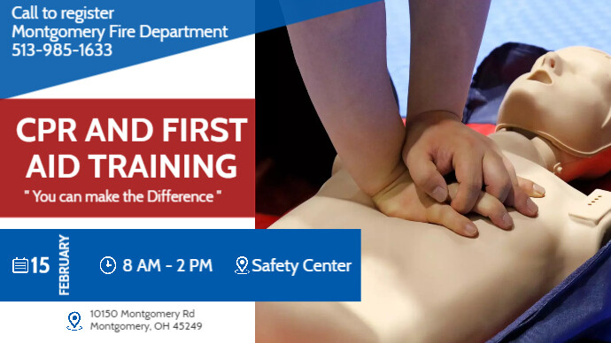 cpr and first aid slide | PosterMyWall