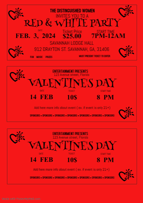 Free Valentine's Day Ticket Template | PosterMyWall