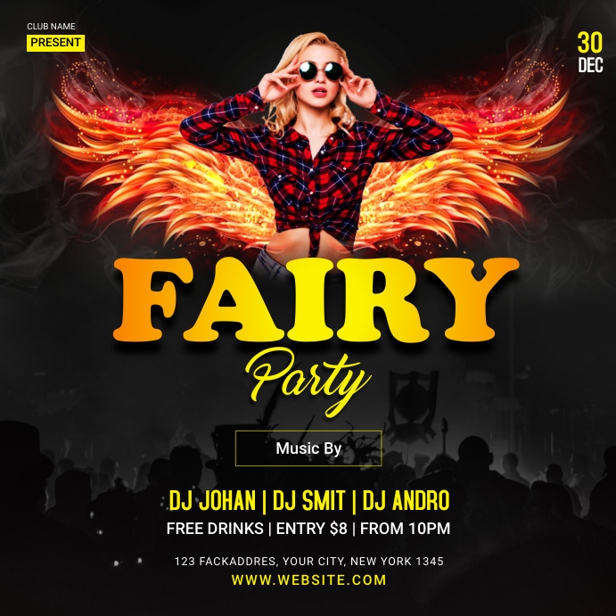 Fairy Party Instagram post template