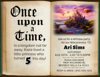 Fairy Tale Storybook Princess Birthday Invitation Video Pamflet (VSA Brief) template