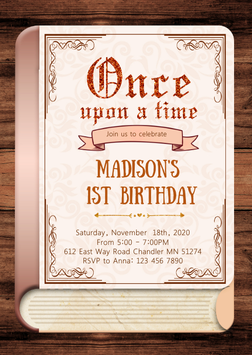 Fairytale book birthday invitation Template | PosterMyWall