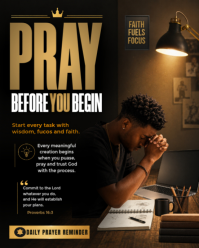 Black Daily Prayer Reminder Instagram Portrait Template