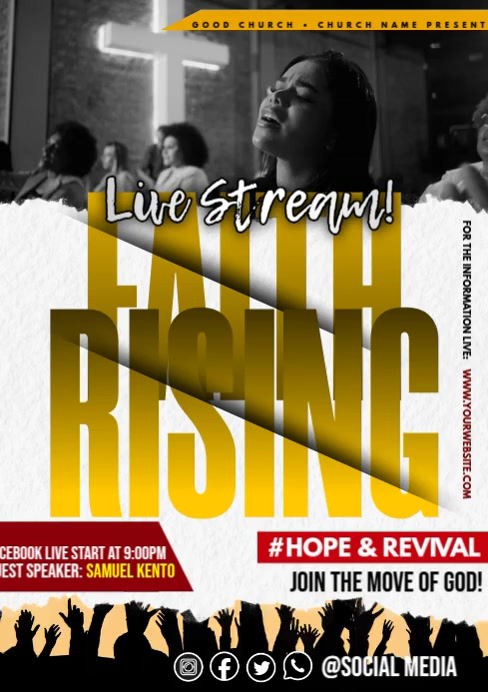 Faith Rising Hope and Revival Template | PosterMyWall