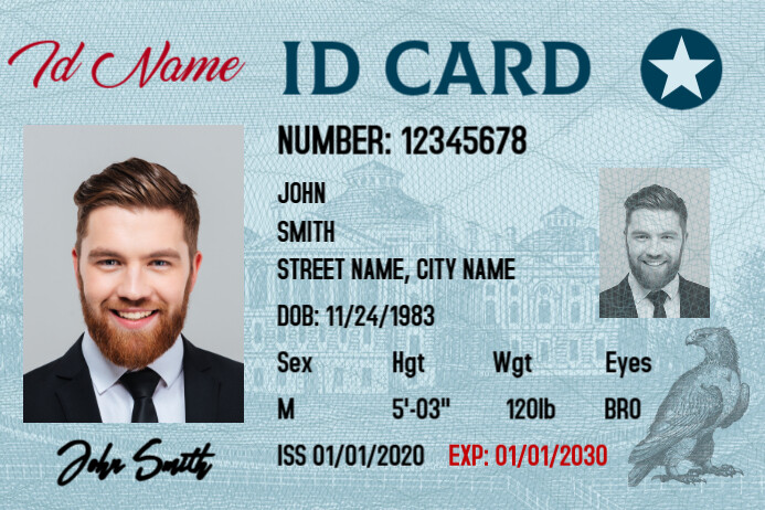 Fake Imaginary ID Card Template 标签