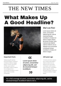 Fake Newspaper Design Template A6
