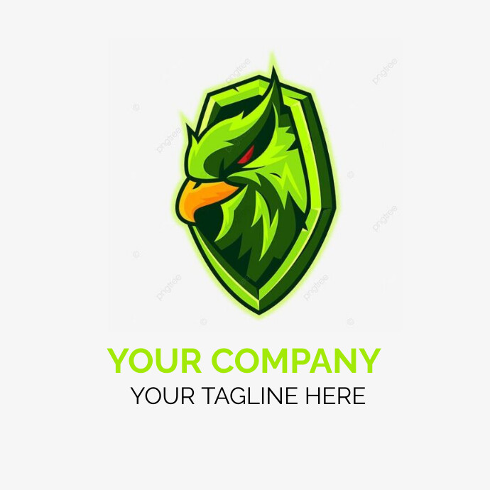 Falcon Mascots Clipart PNG Images, Green Falk Logotyp template