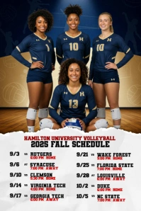 Fall 2025: Hamilton Volleyball Match Lineup Plakat template