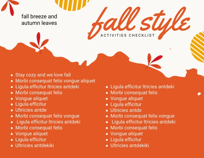 Fall Activities Checklist Template PosterMyWall fall-activities-checklist-template-postermywall