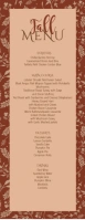 Fall/autumn brown shades of leaves Menu card Half Page Letter template