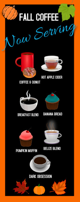 Copy of fall/autumn/coffee house/restuarant/shop/cafe | PosterMyWall