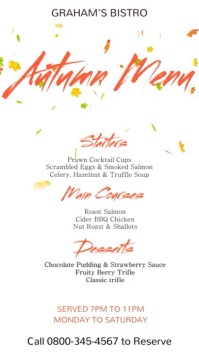 Fall Menu Autumn Menu Template PosterMyWall