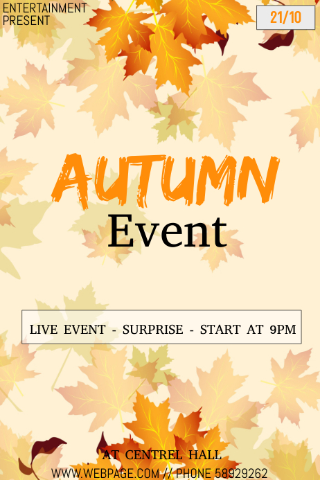 Fall autumn event flyer template | PosterMyWall