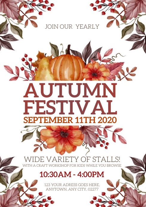 Fall Pageant Template FALL AUTUMN FESTIVAL EVENT TEMPLATE | PosterMyWall
