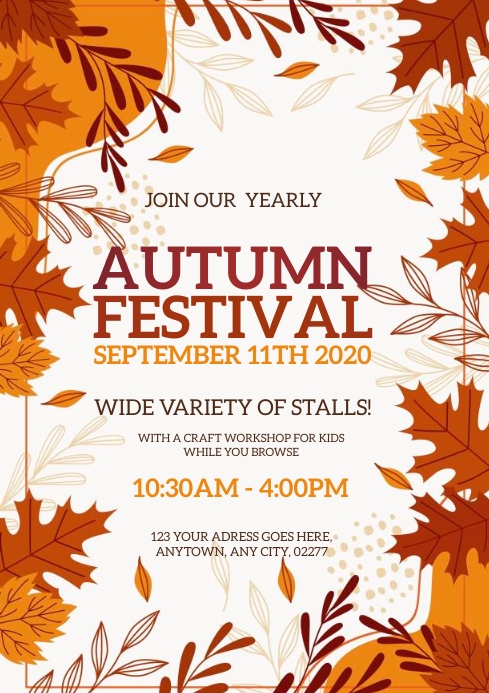 FALL AUTUMN FESTIVAL EVENT TEMPLATE | PosterMyWall