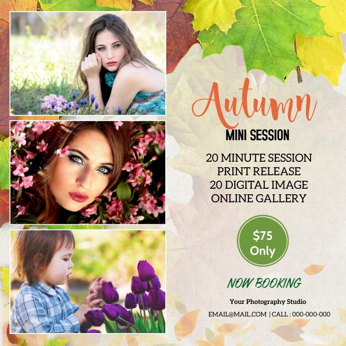 Fall / Autumn Mini Session Template | PosterMyWall