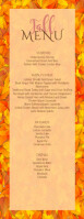 Fall/autumn orange leaves Menu card Kalahating Pahina na Letter template