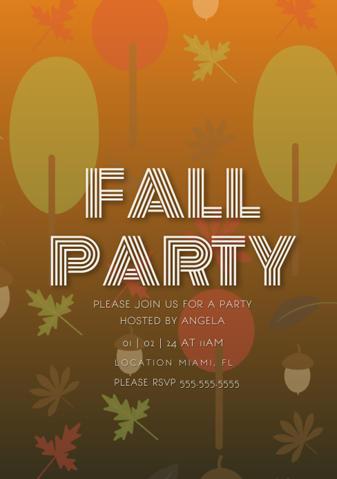Fall Autumn Party Invitation Template | PosterMyWall