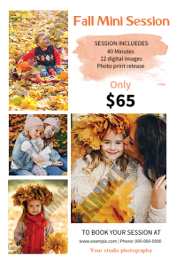 Fall / Autumn Photography Mini Session Label template