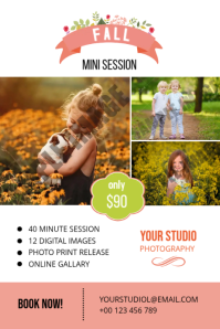 Hvid Fall Mini Photography Session Rótulo Template