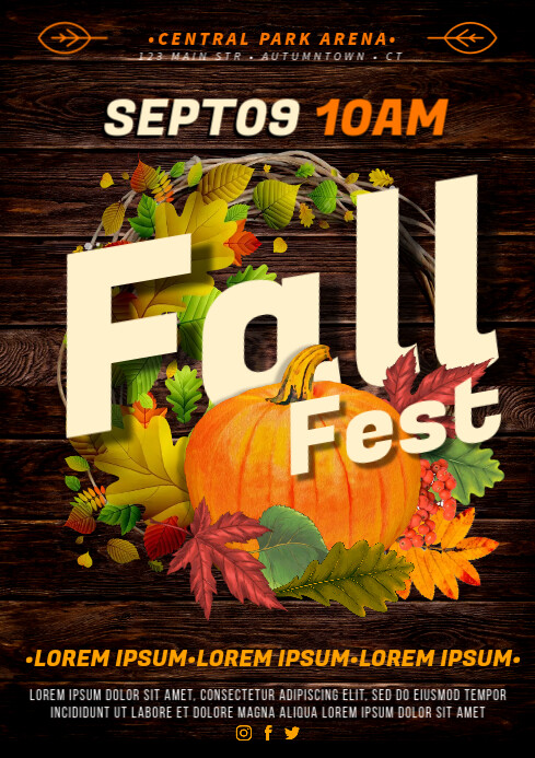 FALL / AUTUMN POSTER Template | PosterMyWall