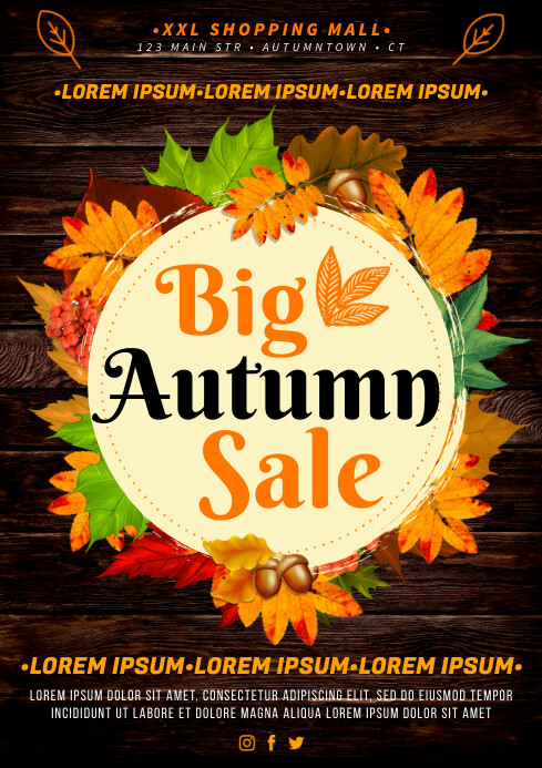 Fall Store Poster FALL / AUTUMN SALE POSTER Template | PosterMyWall