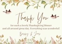 Fall Autumn Thank You Card Animated Postcard template