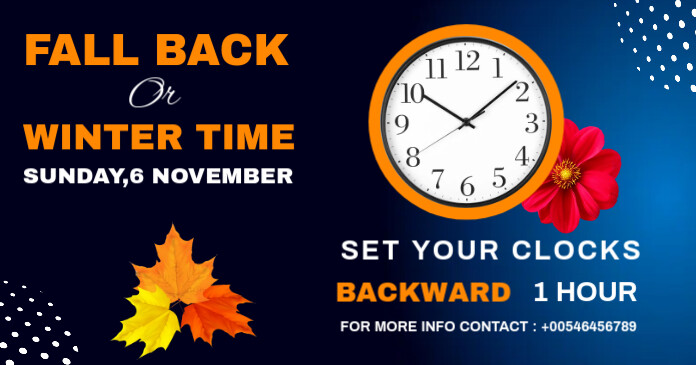 Fall Back, Winter Time Template | PosterMyWall