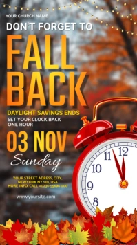 Fall Back Daylight Saving Ad Instagram Story template
