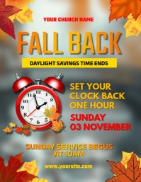 Fall Back Daylight Saving Flyer Template Volante (Carta US)