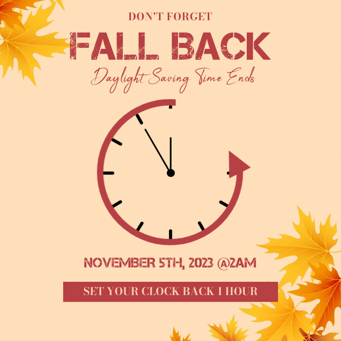 Fall Back Memo Copy of Fall Back Daylight Saving Time | PosterMyWall