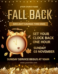 Fall Back Daylight Saving Time End Ad Flyer Volante (Carta US) template