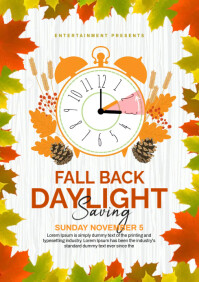 Fall back daylight time saving A4 template