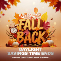 สีน้ำตาล Daylight Savings Reminder Pos Instagram Template